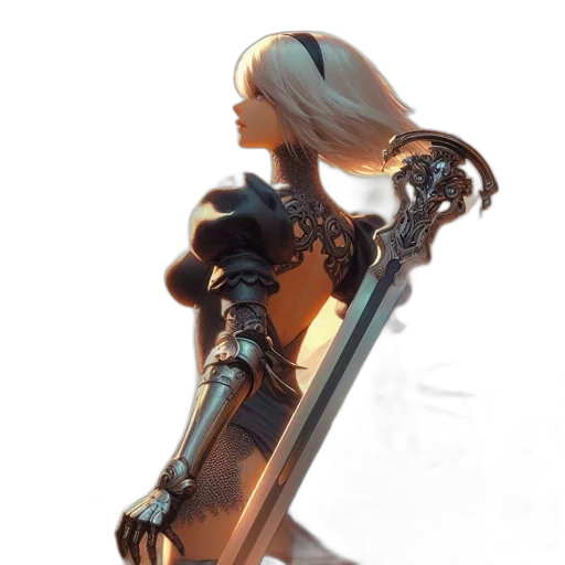 robot, sword, weapon, staff transparent PNG cut-out