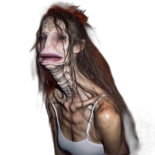 creature, hair, face, mask transparent PNG cut-out