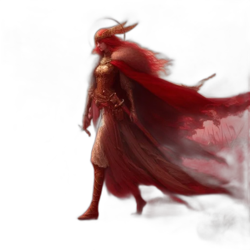 dragon, sword, staff, dress transparent PNG cut-out