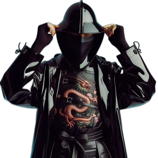 jacket, mask, cyberpunk, concept art transparent PNG cut-out