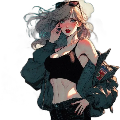 jacket, weapon, cyberpunk, concept art transparent PNG cut-out