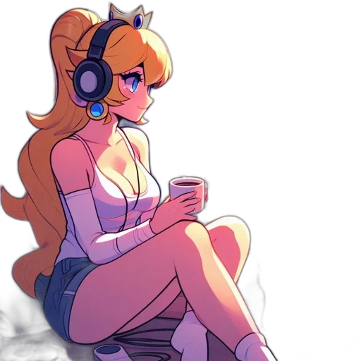 dress, robot, concept art, vaporwave transparent PNG cut-out