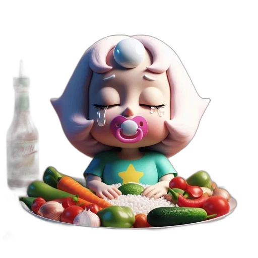 food, crown, concept art, 3d render transparent PNG cut-out