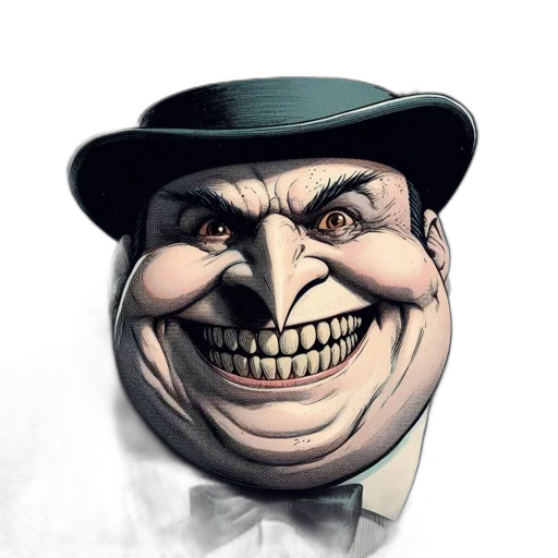 face, mask, hat, comic book art transparent PNG cut-out
