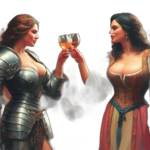 fantasy art, concept art, fire, two transparent PNG cut-out