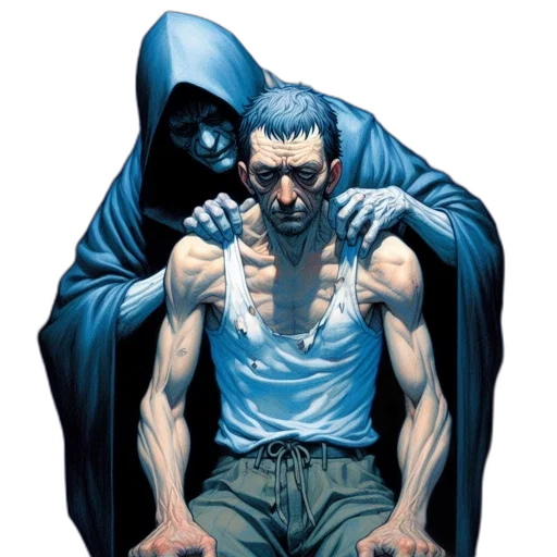 comic book art, concept art, cyberpunk, dimly transparent PNG cut-out