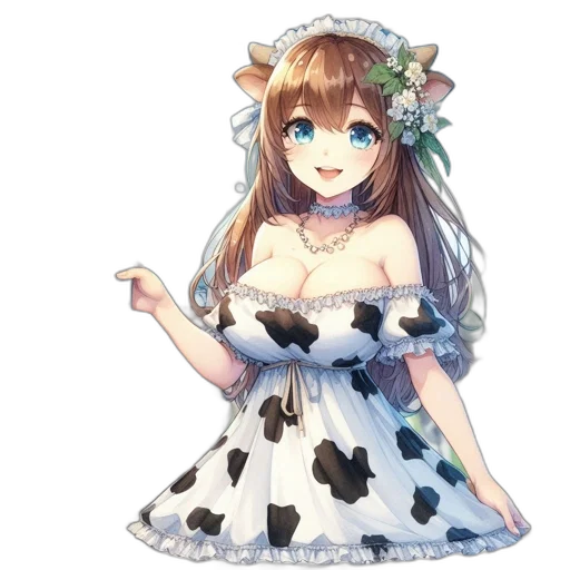 dress, crown, flower, robot transparent PNG cut-out