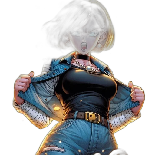 jacket, robot, weapon, staff transparent PNG cut-out