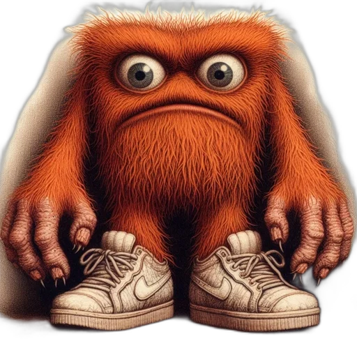 creature, animal, shoes, face transparent PNG cut-out