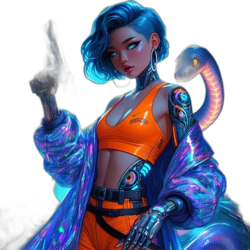 jacket, staff, cyberpunk, concept art transparent PNG cut-out