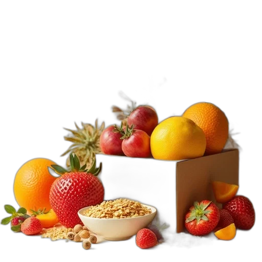 food, crown, photorealistic, 3d render transparent PNG cut-out