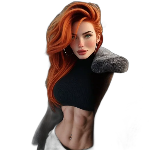 jacket, hair, fantasy art, photorealistic transparent PNG cut-out