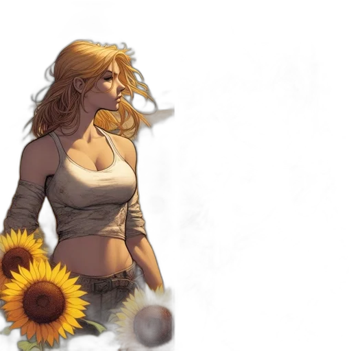 flower, dress, comic book art, concept art transparent PNG cut-out
