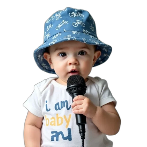 hat, photorealistic, baby, wearing transparent PNG cut-out