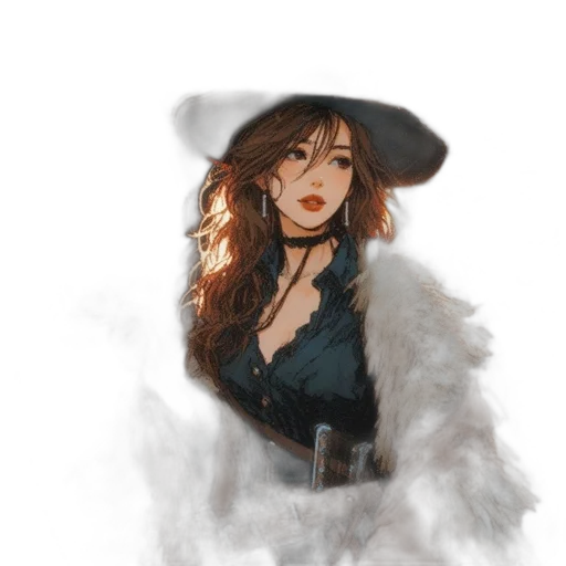 hat, jacket, dress, staff transparent PNG cut-out