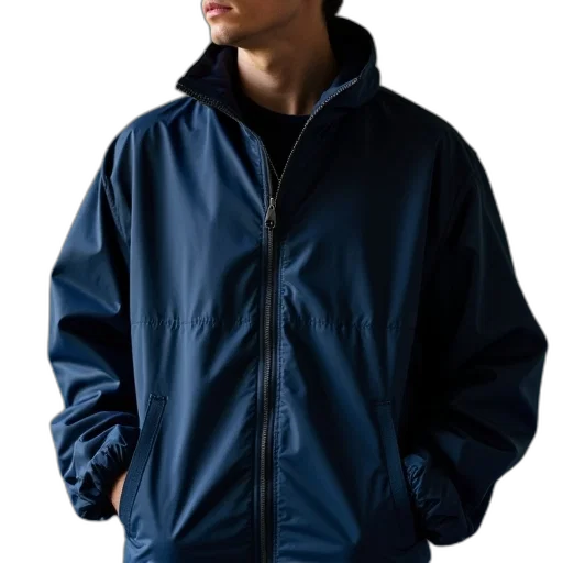 jacket, blue, navy, lightweight transparent PNG cut-out