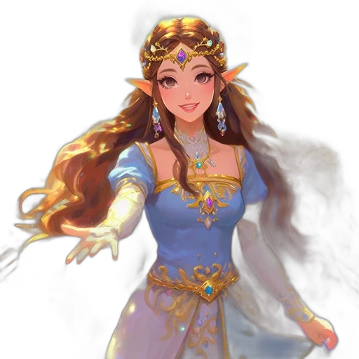 crown, dress, jewelry, staff transparent PNG cut-out