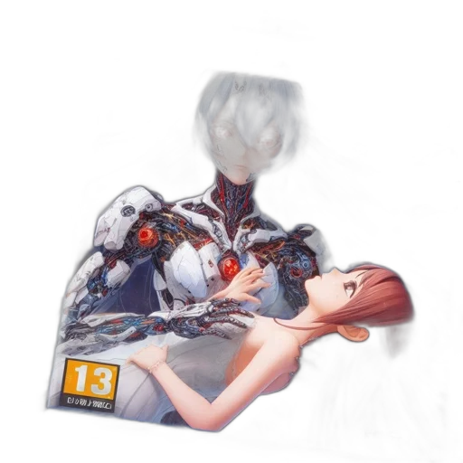 robot, mask, weapon, jacket transparent PNG cut-out