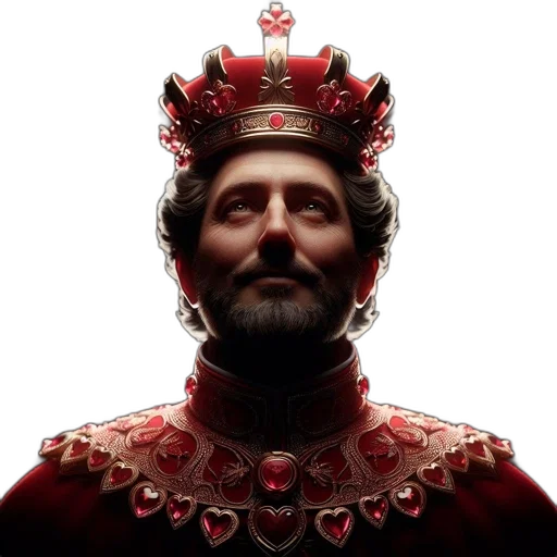 crown, face, staff, photorealistic transparent PNG cut-out