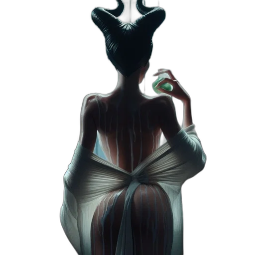 dress, crown, mask, staff transparent PNG cut-out