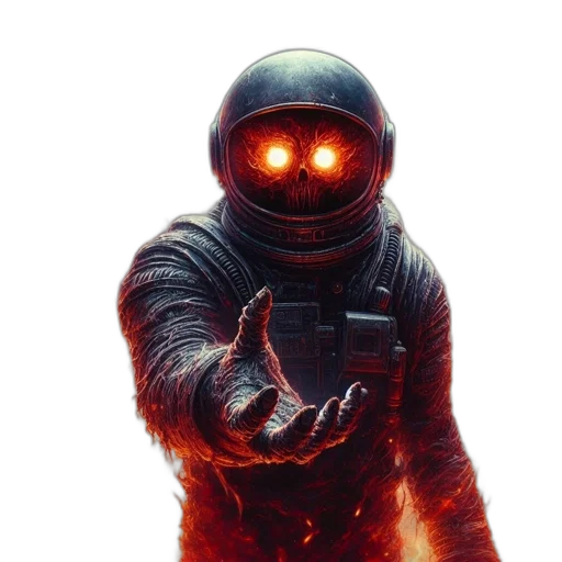robot, mask, creature, staff transparent PNG cut-out