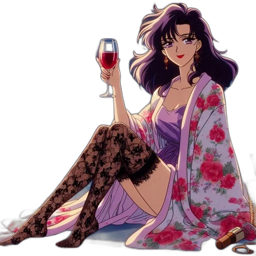 dress, vaporwave, anime, pixel art transparent PNG cut-out