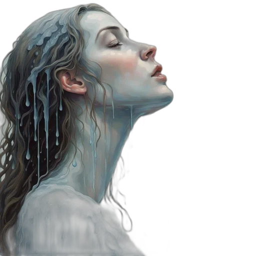 face, photorealistic, concept art, oil painting transparent PNG cut-out