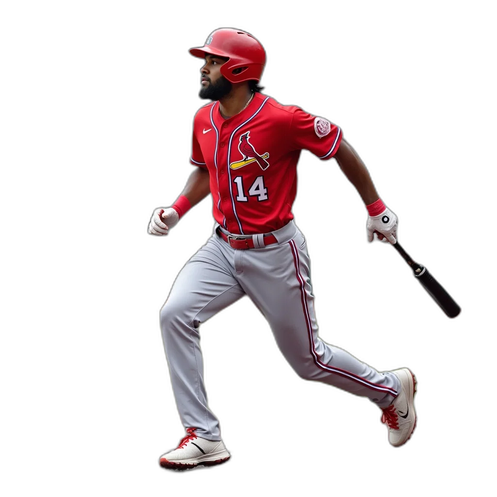 baseball, player, running, towards transparent PNG cut-out