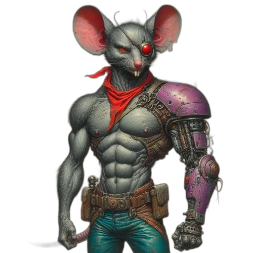 animal, concept art, fantasy art, cyberpunk transparent PNG cut-out