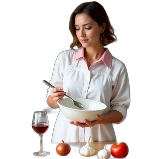 food, staff, woman, standing transparent PNG cut-out