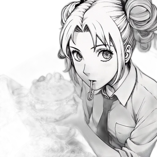 staff, face, flower, anime transparent PNG cut-out