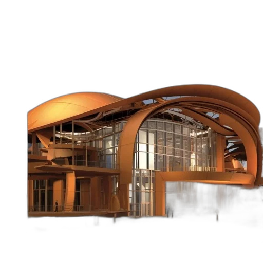 building, 3d render, concept art, modern transparent PNG cut-out