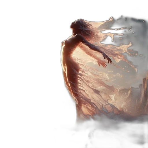 dress, dragon, hair, creature transparent PNG cut-out