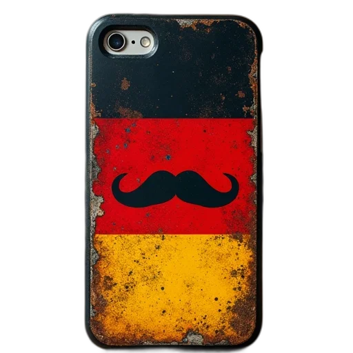 vintage, german, flag, mustache transparent PNG cut-out