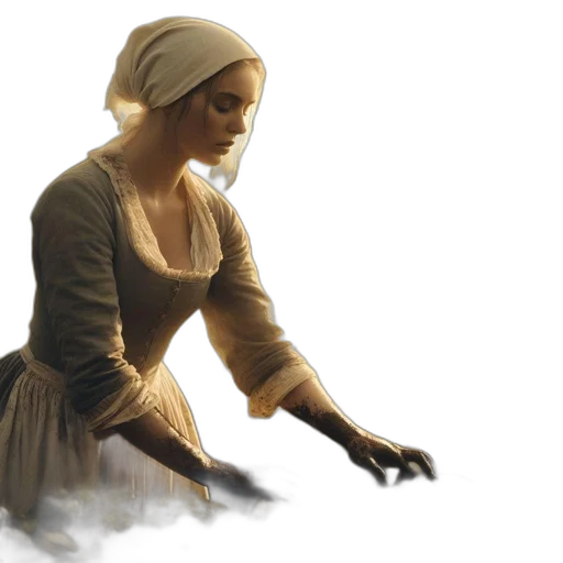 dress, staff, concept art, fantasy art transparent PNG cut-out