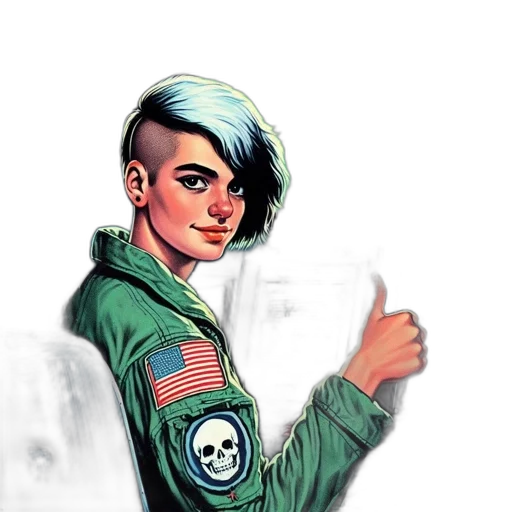 jacket, face, robot, staff transparent PNG cut-out