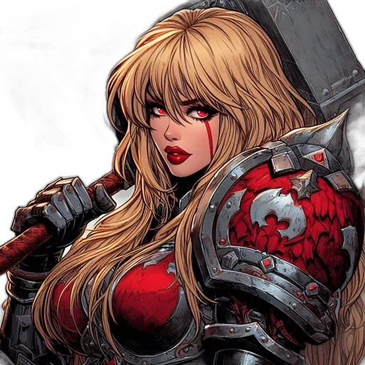 comic book art, fantasy art, concept art, red transparent PNG cut-out