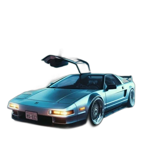 car, robot, weapon, vaporwave transparent PNG cut-out