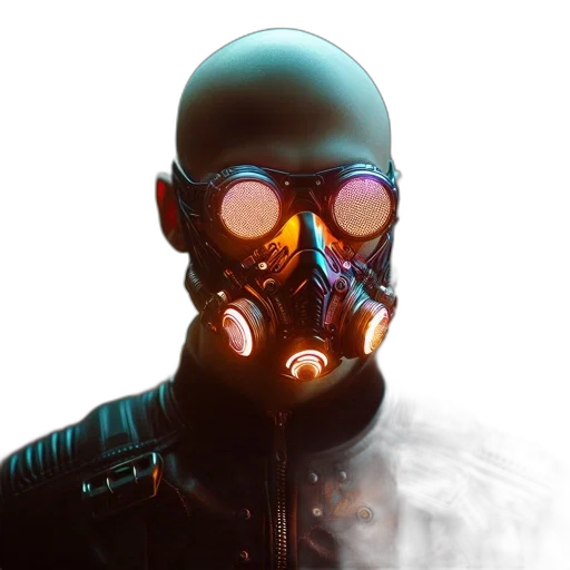 mask, robot, jacket, face transparent PNG cut-out