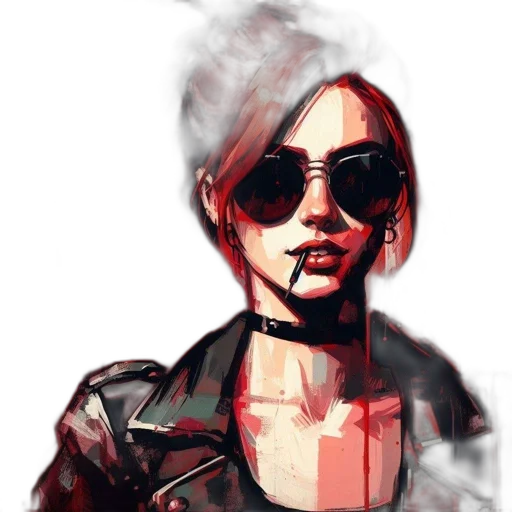 jacket, face, cyberpunk, concept art transparent PNG cut-out
