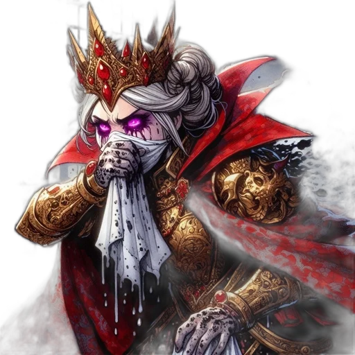 crown, staff, mask, fantasy art transparent PNG cut-out