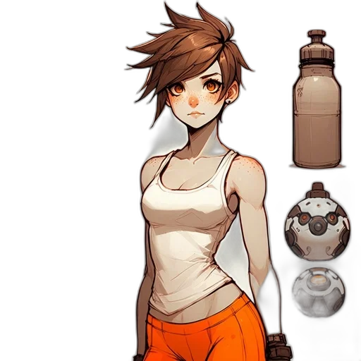 staff, dress, bottle, robot transparent PNG cut-out