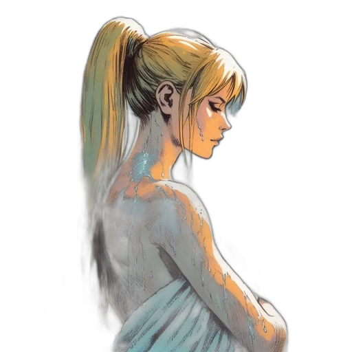 dress, face, watercolor, concept art transparent PNG cut-out