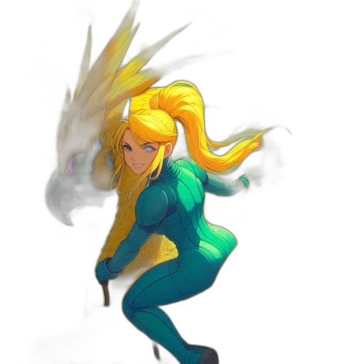 dragon, creature, jacket, hair transparent PNG cut-out