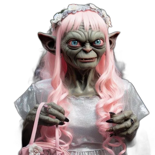staff, creature, face, dress transparent PNG cut-out