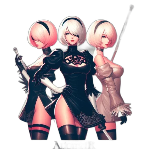 robot, staff, concept art, 3d render transparent PNG cut-out