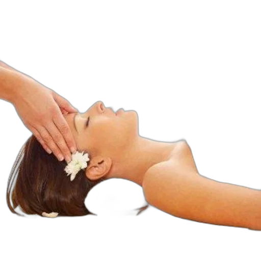 woman, receives, massage, flower transparent PNG cut-out