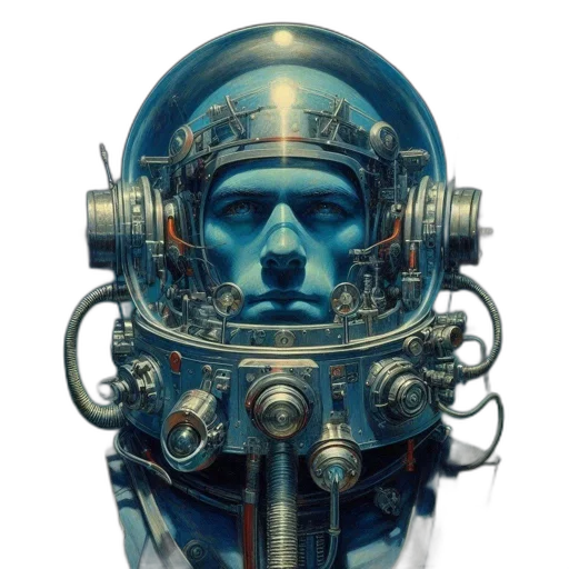 robot, mask, face, cyberpunk transparent PNG cut-out