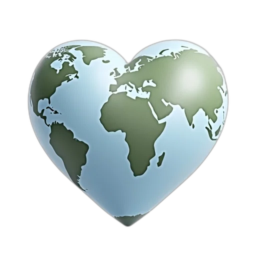 3d render, earth tones, green, world transparent PNG cut-out
