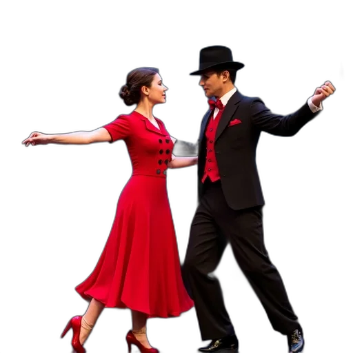 city street, couple, dancing, stage transparent PNG cut-out